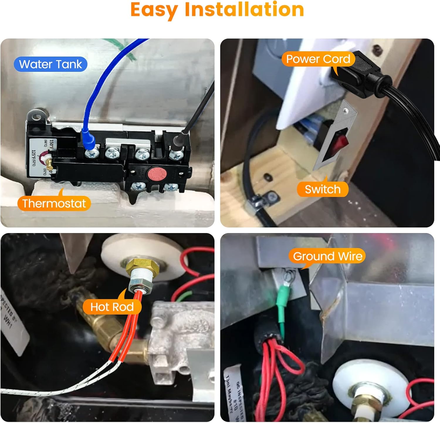Briidea RV Electric Water Hybrid Heater Kits, Converts RV LP Gas Water Heater to 120V Electricity, 6 Gallon Capacity, Compatible with Suburban and Atwood Water Heater