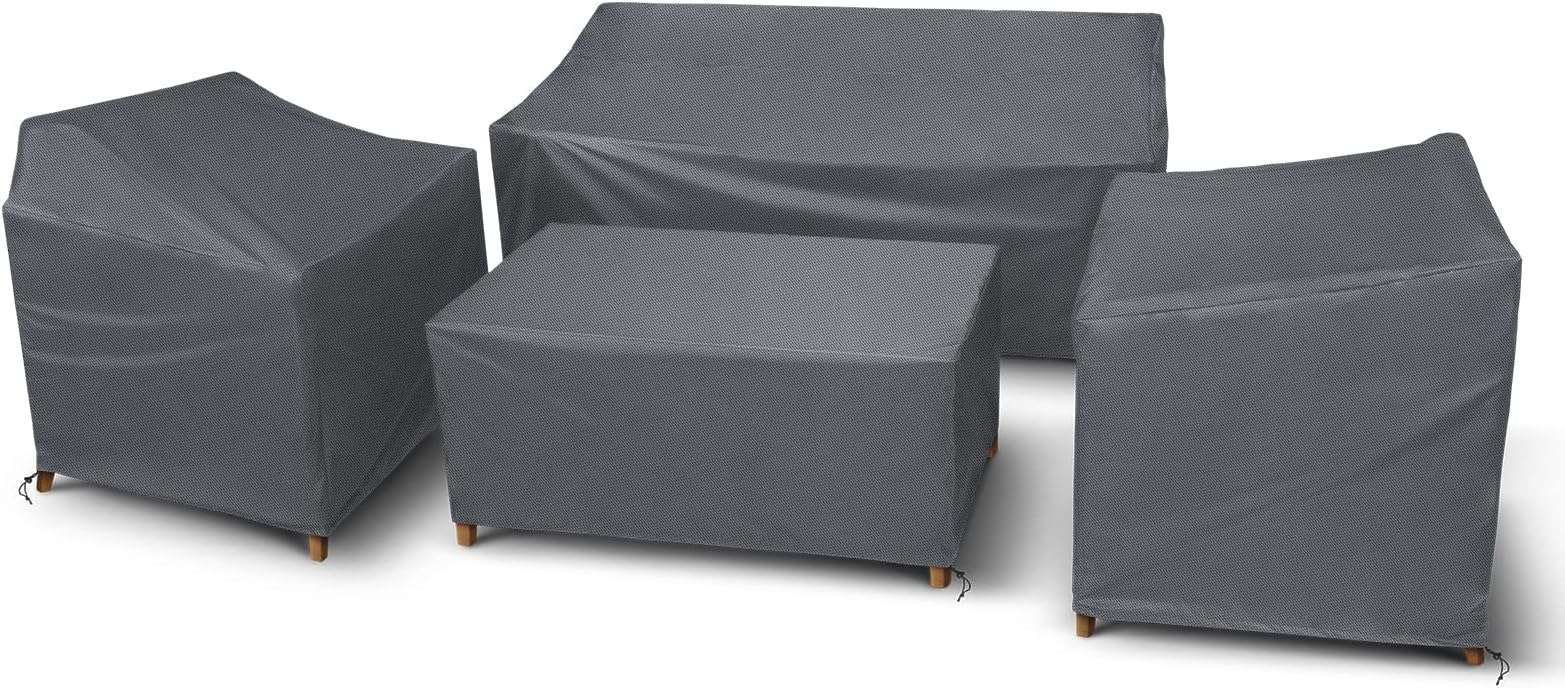 STARTWO Patio Furniture Covers 4 Piece Set, Heavy Duty Waterproof Outdoor Furniture Cover for Rattan Wicker Conversation Set, Grey