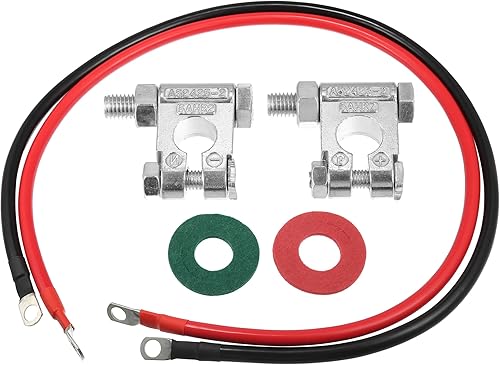 Motoforti Cable de batería universal de calibre 4 AWG con terminal de batería, 3 pies de longitud de 38 pulgadas en lengüetas, desconexión de