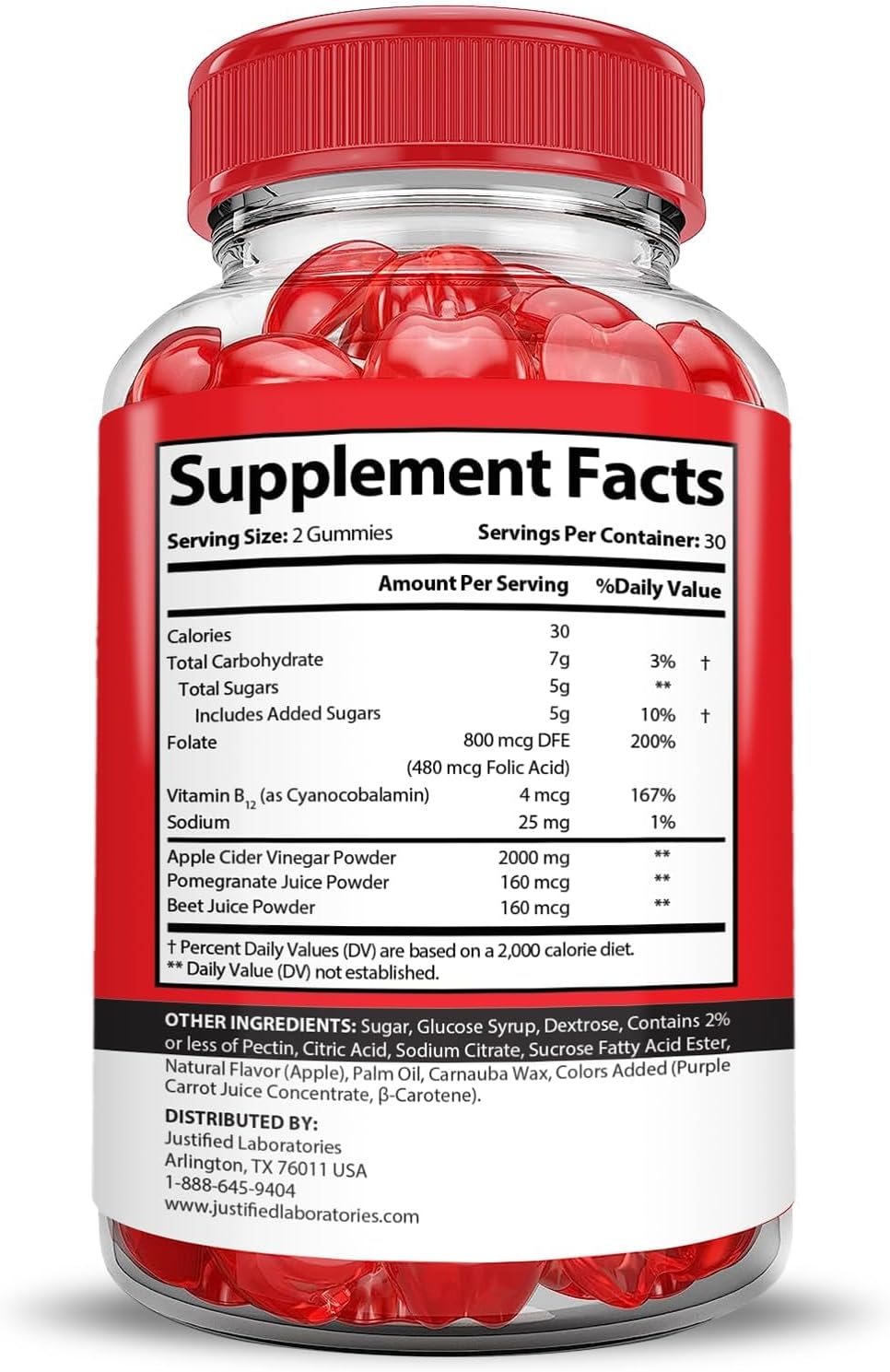 Justified Laboratories (3 Pack Keto Crave Keto ACV Gummies Extreme 2000MG Keto Crave Keto Gummies Advanced Formula Apple Cider Vinegar with Pomegranate Beet Juice Powder B12 Vegan Non GMO 180 Gummys