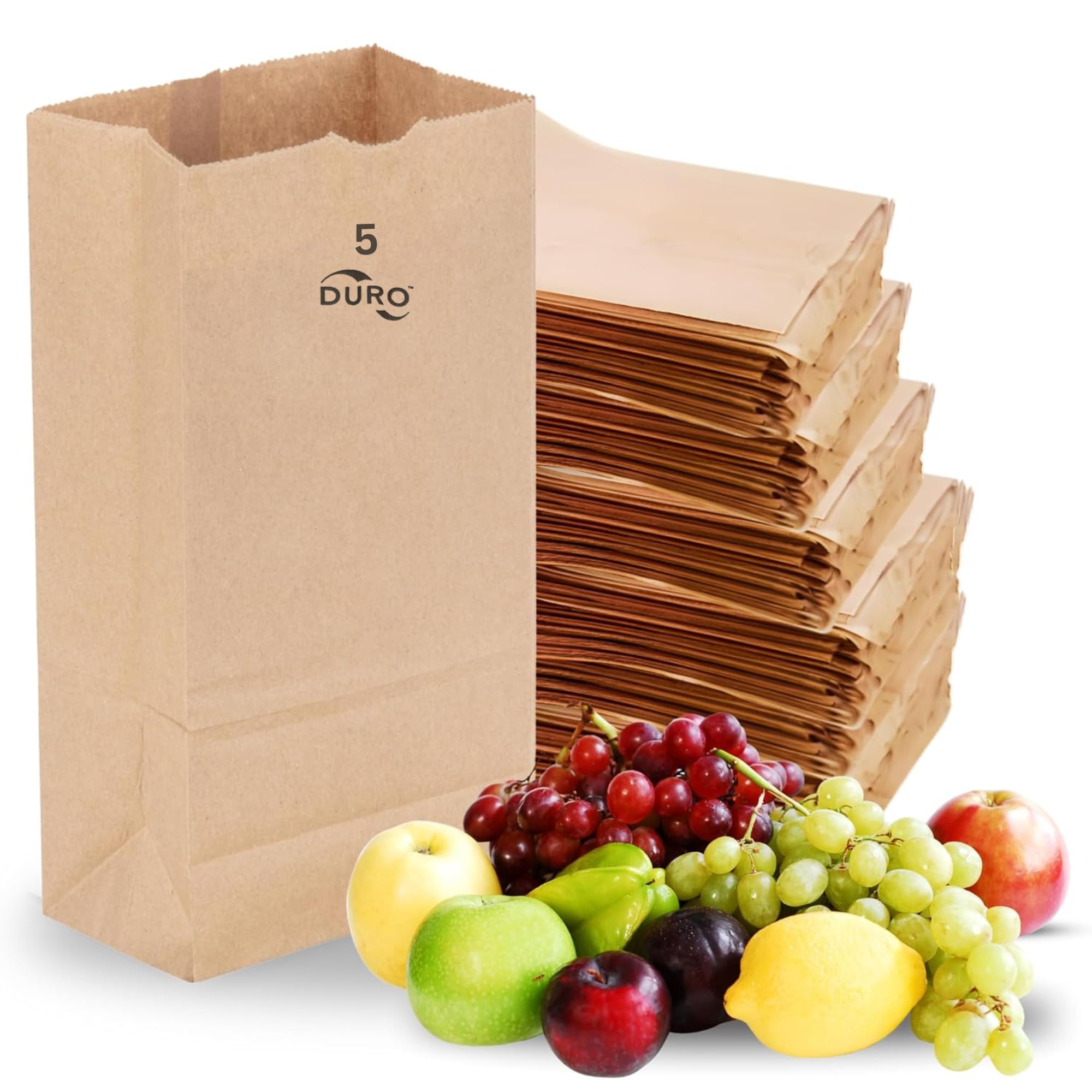 Duro ID# 18405 5# SOS Bag 35# 100% Recycled Natural Kraft, Pack of 500