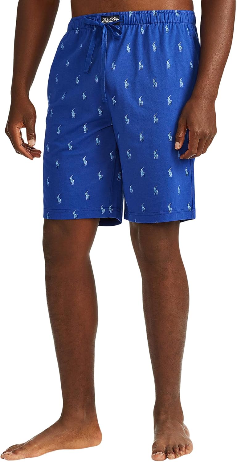 Polo Ralph Lauren Knit Sleep Shorts Royal Blue/Summer Blue SM at Amazon