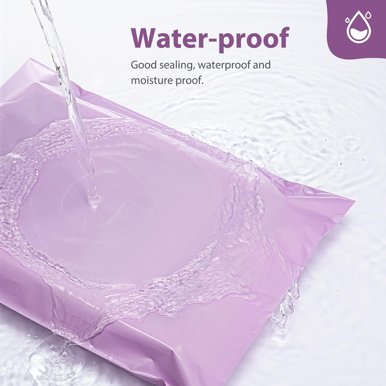 Fuxury Poly Mailers 10x13" 100 Pack White + 12x15.5" 100 Pack Purple,Self Adhesive Shipping Bags for Clothing,Waterproof Shipping Envelopes for Small Business