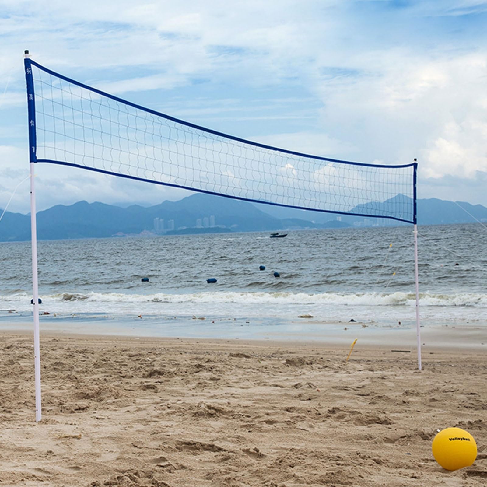 con Postes De Aluminio De Altura Ajustable, Uso Recreativo En El Jardín O En La Playa, Red Voley Piscina Portatil, Red De Voleibol Portátil