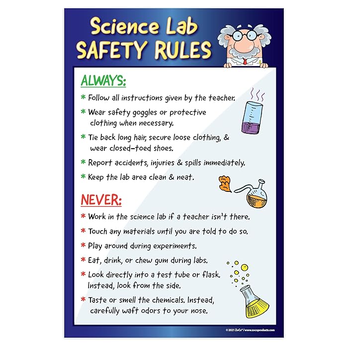 Buy Science Lab Safety Rules Poster, Science Poster for Classrooms