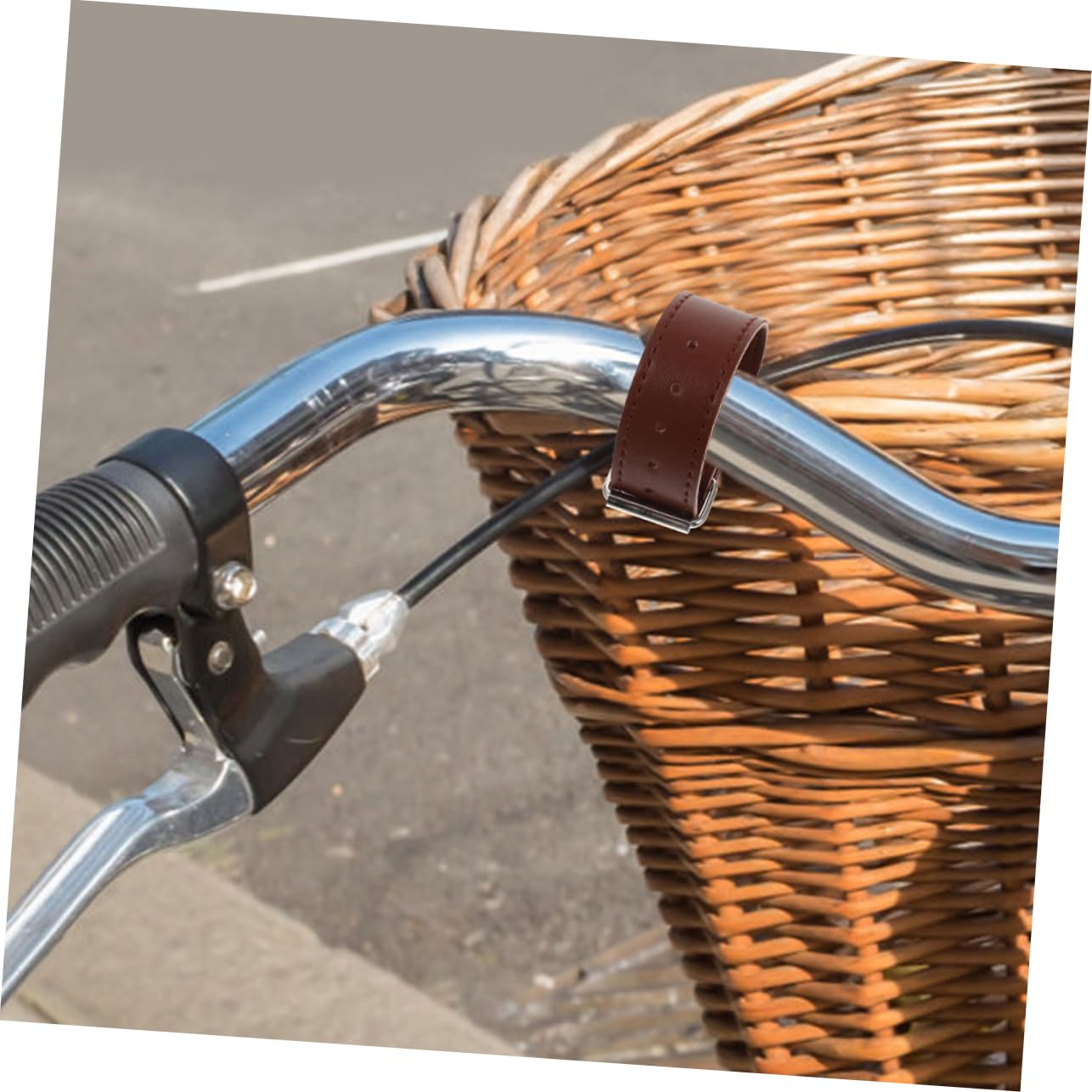 PRETYZOOM 2Pairs Bike Basket Straps Artificial Leather Straps for Bicycle Front Basket Strong Load Bearing Capacity Easy to Install Fits Bikes