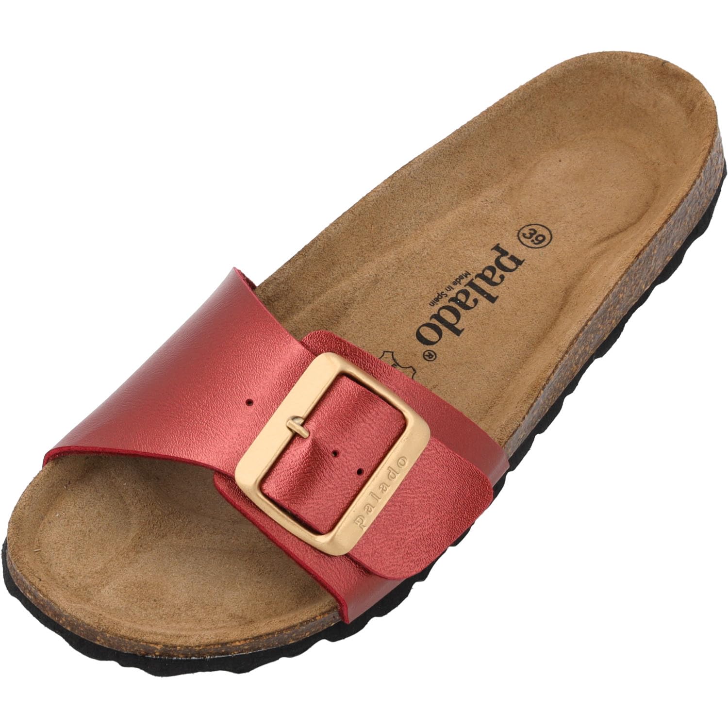 Palado Pantoletten Damen Malta EGS Matt – bequeme Sandalen Made in Spain - Hausschuhe mit dämpfendem Kork-Fußbett - modische Sommerschuhe
