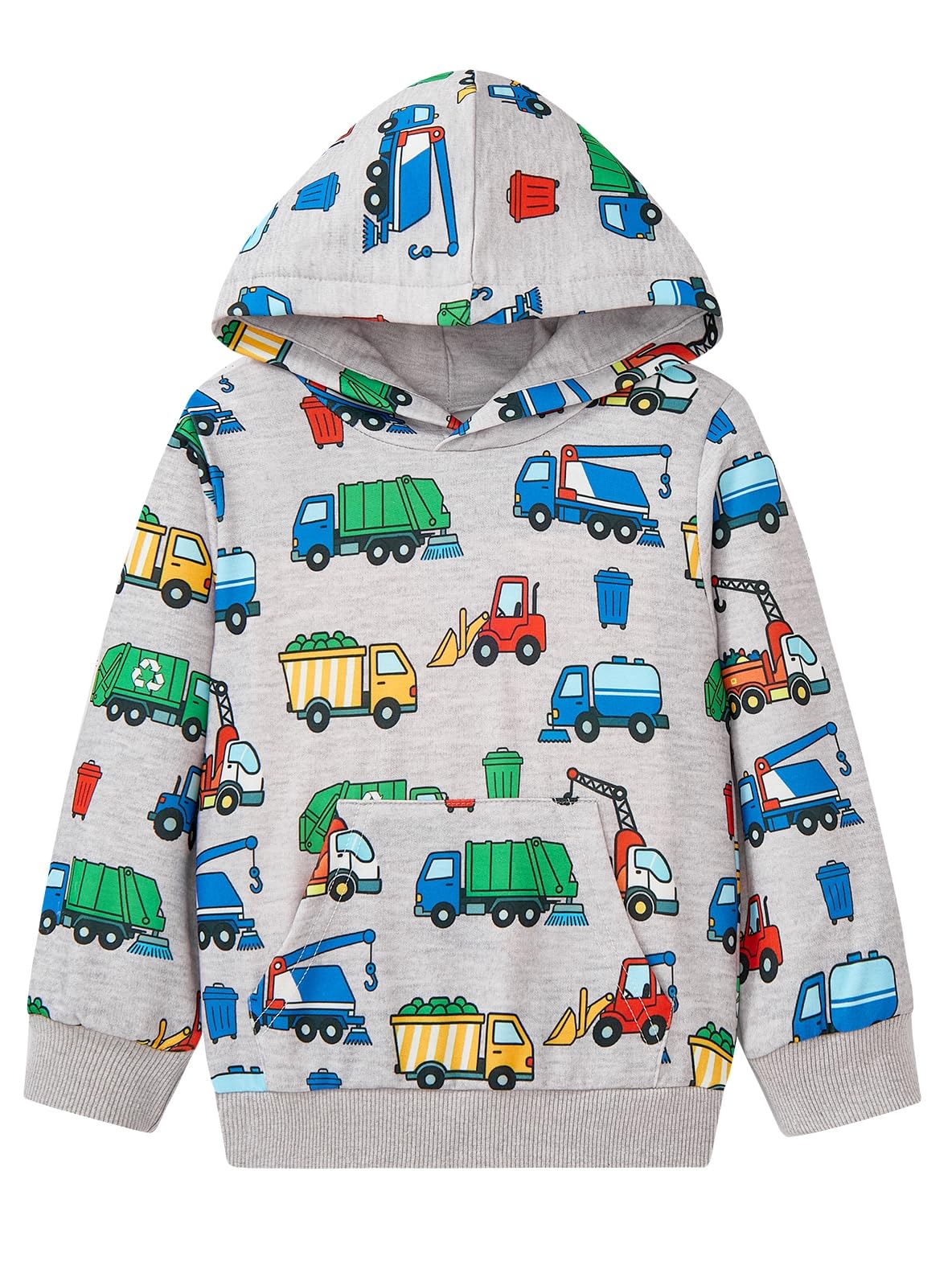 Toddler Boy Hoodie Cartoon Graphic Fall Clothes Kids Cute Sweatshirts With Kangaroo Pocket 2-8T