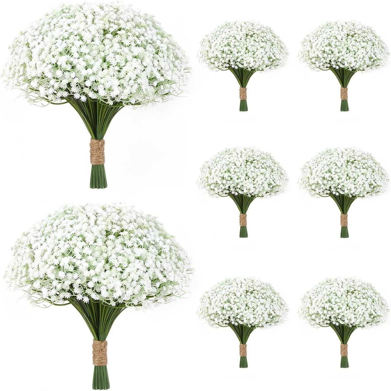 80 Pcs Babys Breath Artificial Flowers,White Fake Baby Breath Flowers，Real Touch Faux Flowers Gypsophila for Wedding Party Bouquet Floral Arrangement Home Decor (80)