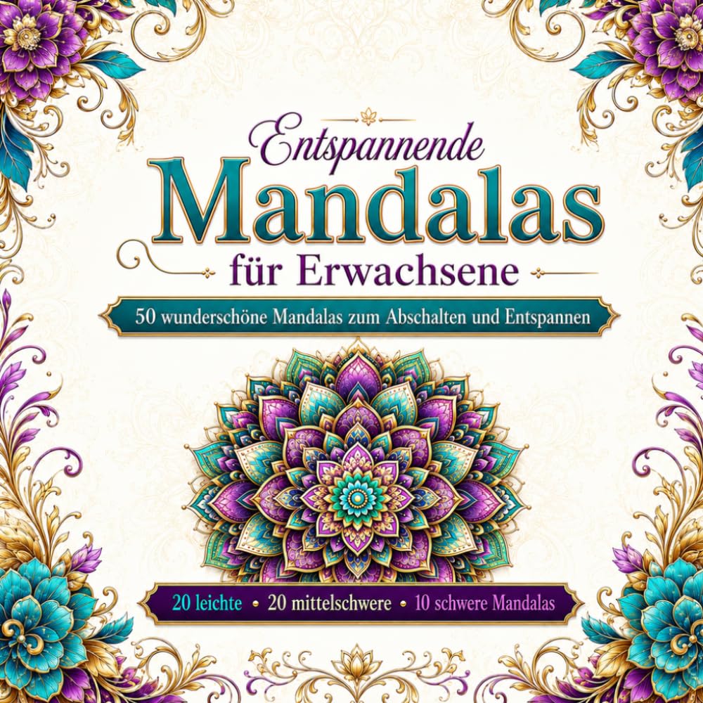Entspannende Mandalas für Erwachsene: 50 wunderschöne Mandalas zum Abschalten und Entspannen