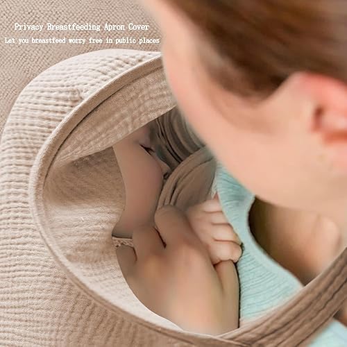 Miniatura 2 de Sumeiwill Funda de lactancia de muselina para lactancia materna del bebé, cubierta de lactancia de privacidad con aro 100% algodón, cubierta de