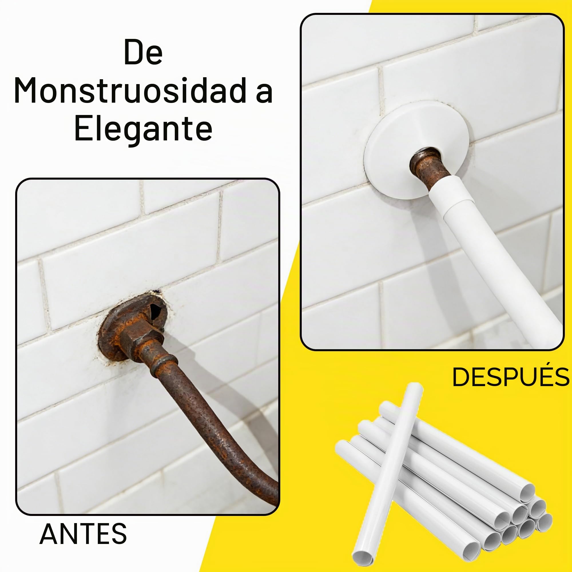 10 cubiertas de tubo de radiador y collares de tubería blancos de 200 mm x 15 mm, fundas de radiador gruesas de plástico de 15 mm