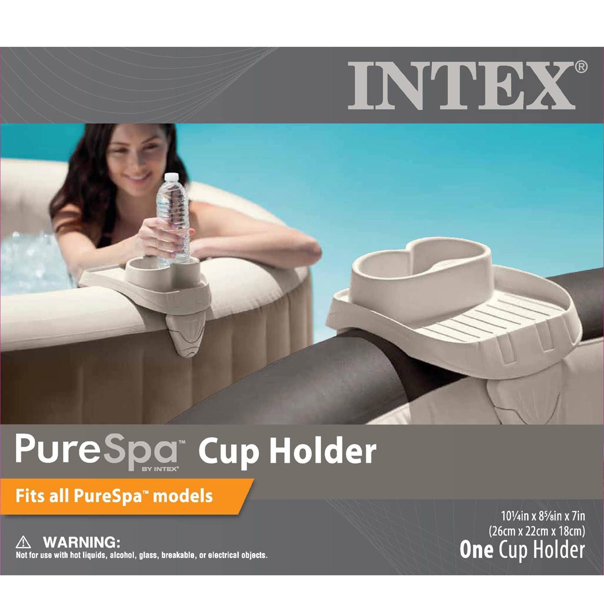 Intex Sedile per vasca idromassaggio gonfiabile PureSpa + portabicchieri PureSpa e accessorio vassoio