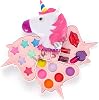Spreadable Unicorn Shaped 3 Tiers Makeup Set Toy Cosmetic Supplies for Girls