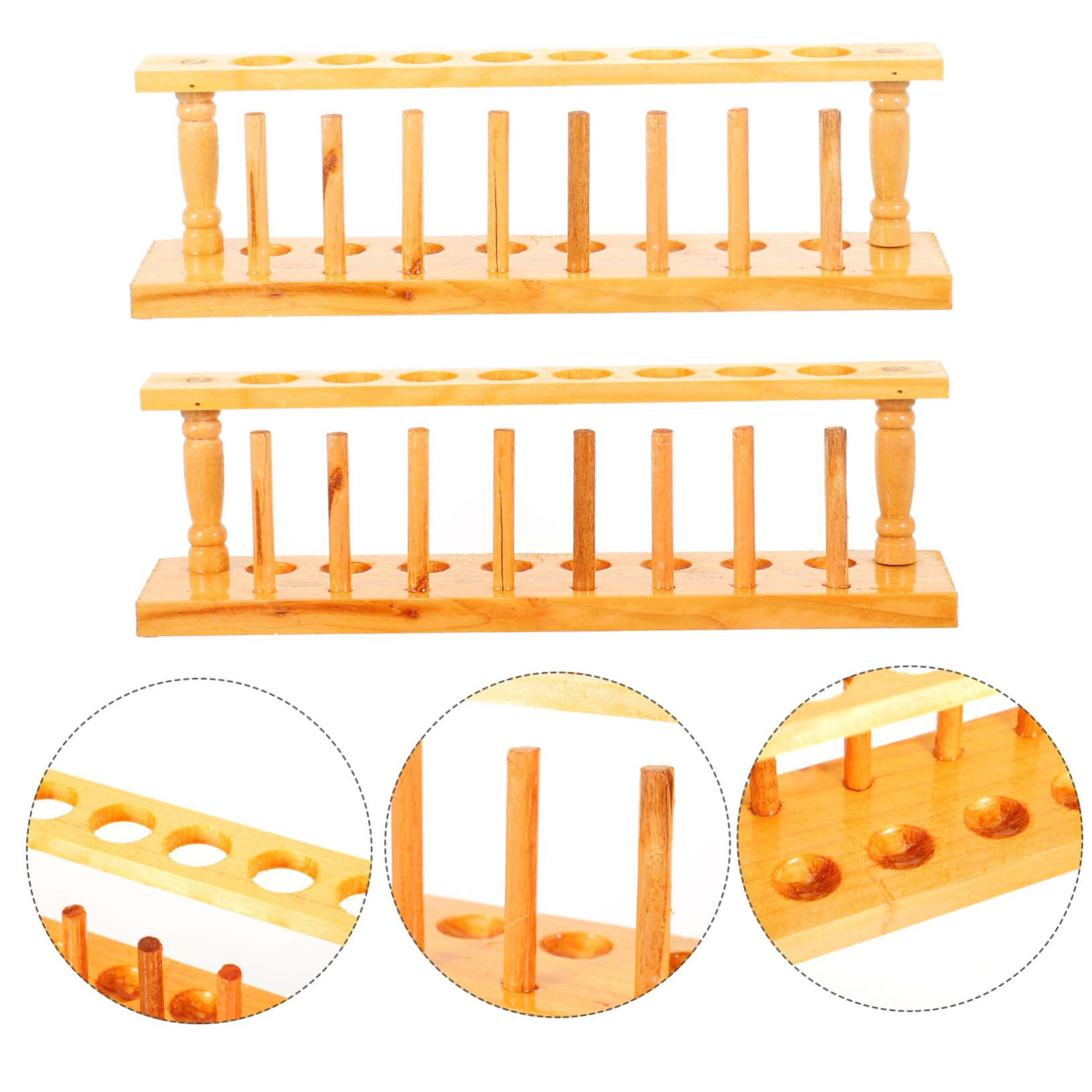 SOLUSTRE 4pezzi Porta Provette Legno Supporto Per Provette Pratico e Leggero Rack Per Conservazione Laboratorio e Scolastico
