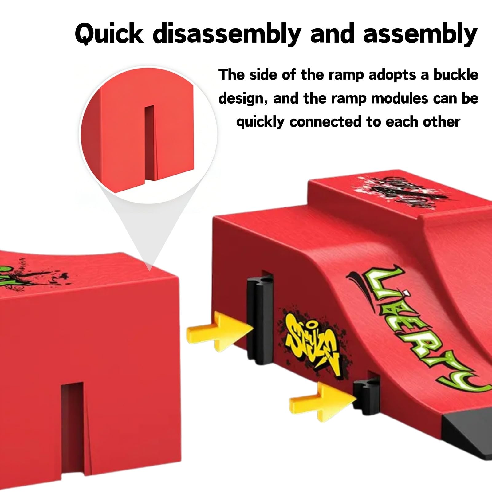 Set di Fingerboard e Rampa, Mini Skateboard da Dita con Rampa e Accessori, Fai da te Tech Deck Fingerboard Park Kit Regalo per Bambini (E)