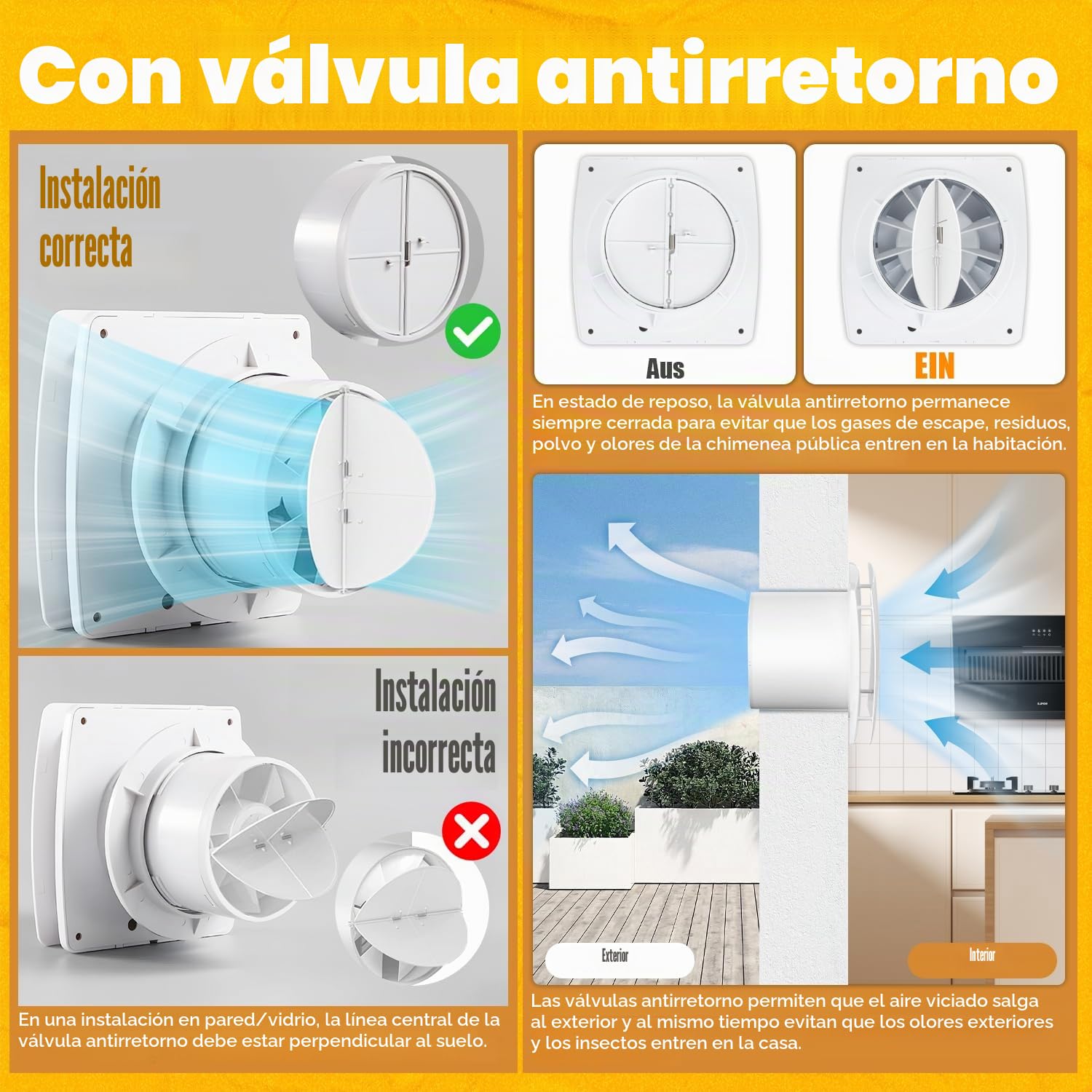 100 mm Ventilador Extractor de Baño con Sensor de Humedad & Temporizador, 95 m³/h Ventilador de Baño con Válvula Antirretorno,12W Ventilador Silencioso ≤34 dB para Cocina Baño