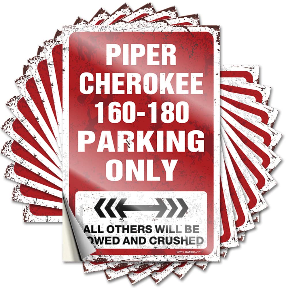 Piper Cherokee 160-180 Parking Only Square Decorations for Patio - Tattoo Helmet Removable Vinyl Decal(12X18CM)