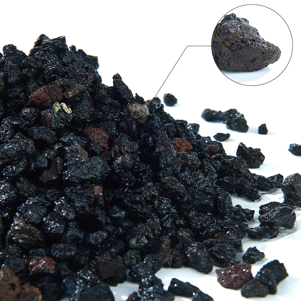 2 kg di Rocce laviche vulcaniche Naturali, Roccia lavica Nera e Roccia lavica Rossa, per bracieri da Interni ed Esterni, caminetti, Grill a Gas e paesaggistica