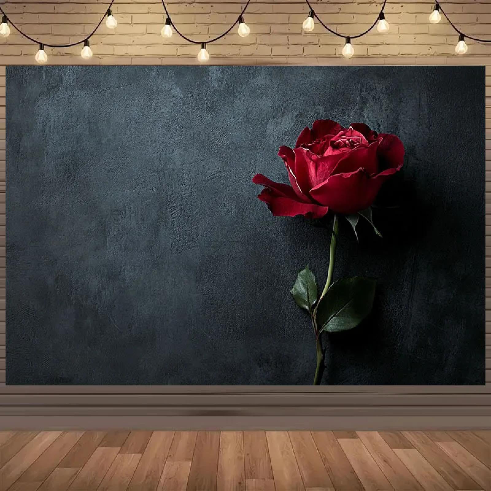 1 Pieza de Fondo 2D con patrón romántico de Rosas Rojas Adecuado para decoración de Aniversario