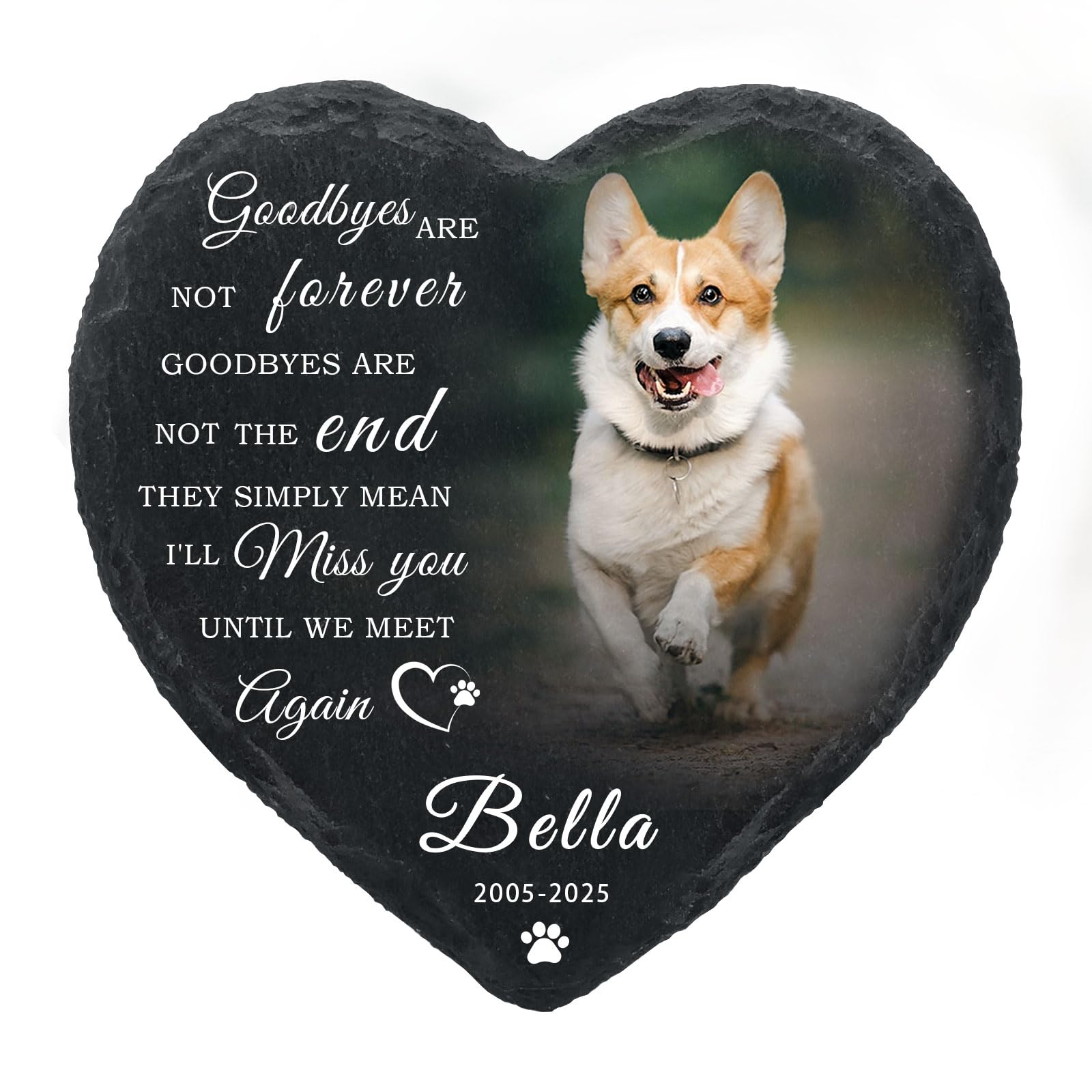HAPPARY Dog Memorial Gifts for Loss of Dog Cat,Personalized Pet Memorial Stone with Photo Name,Custom Pet Remembrance Gifts,Cat Memorial Sympathy Gift