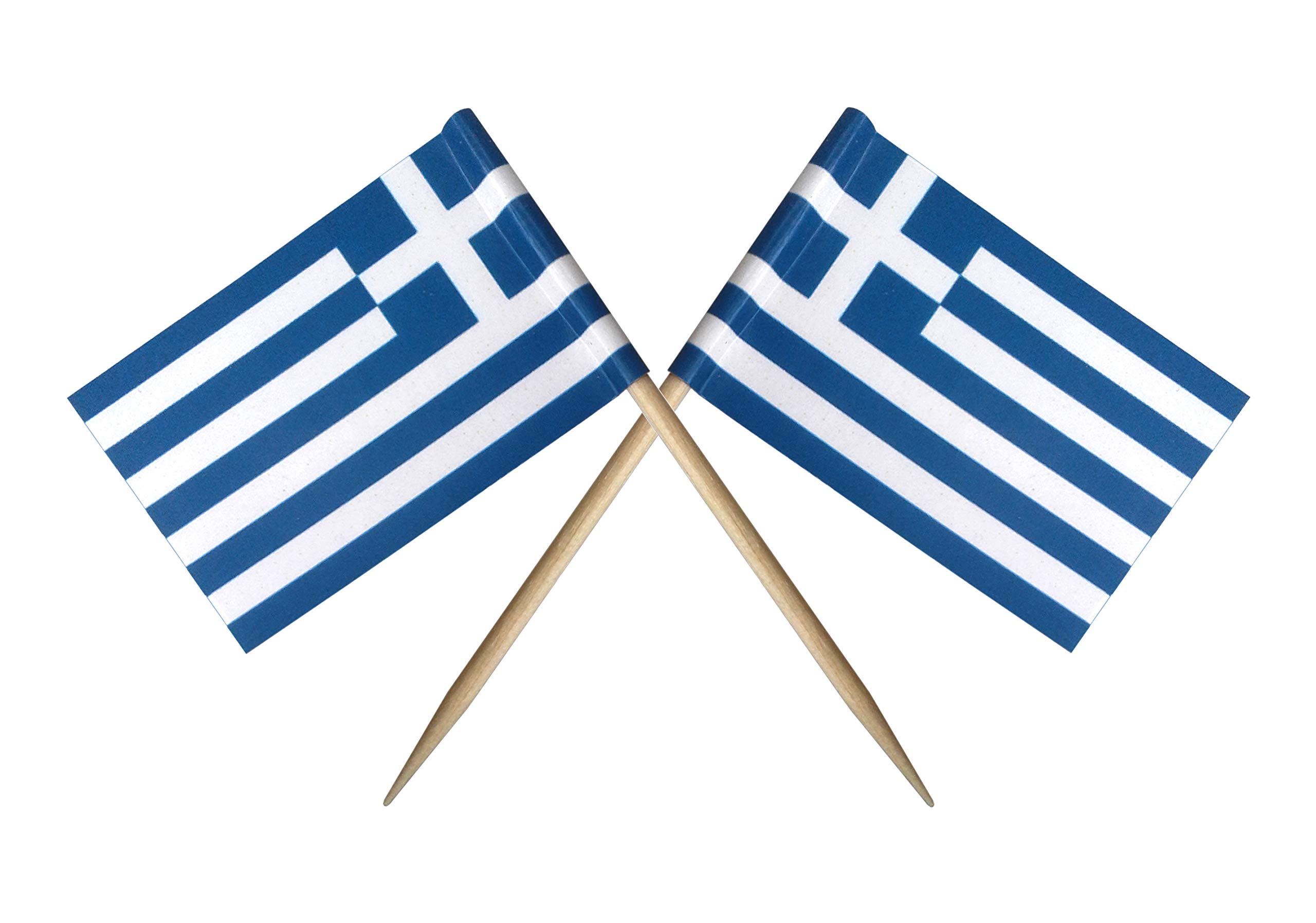 Greece Toothpick Garnish Flags by Nesha (100 Pack)