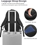 MATEIN Sac à dos pour ordinateur portable antivol extra-grande entreprise, 18 1 cm TSA Sac à dos de transport approuvé pour les femmes homme, sac de travail avec la ceinture de bagages, noir TSA Sac à dos approuvé, sac de travail avec des compartiments multiples & Bagages