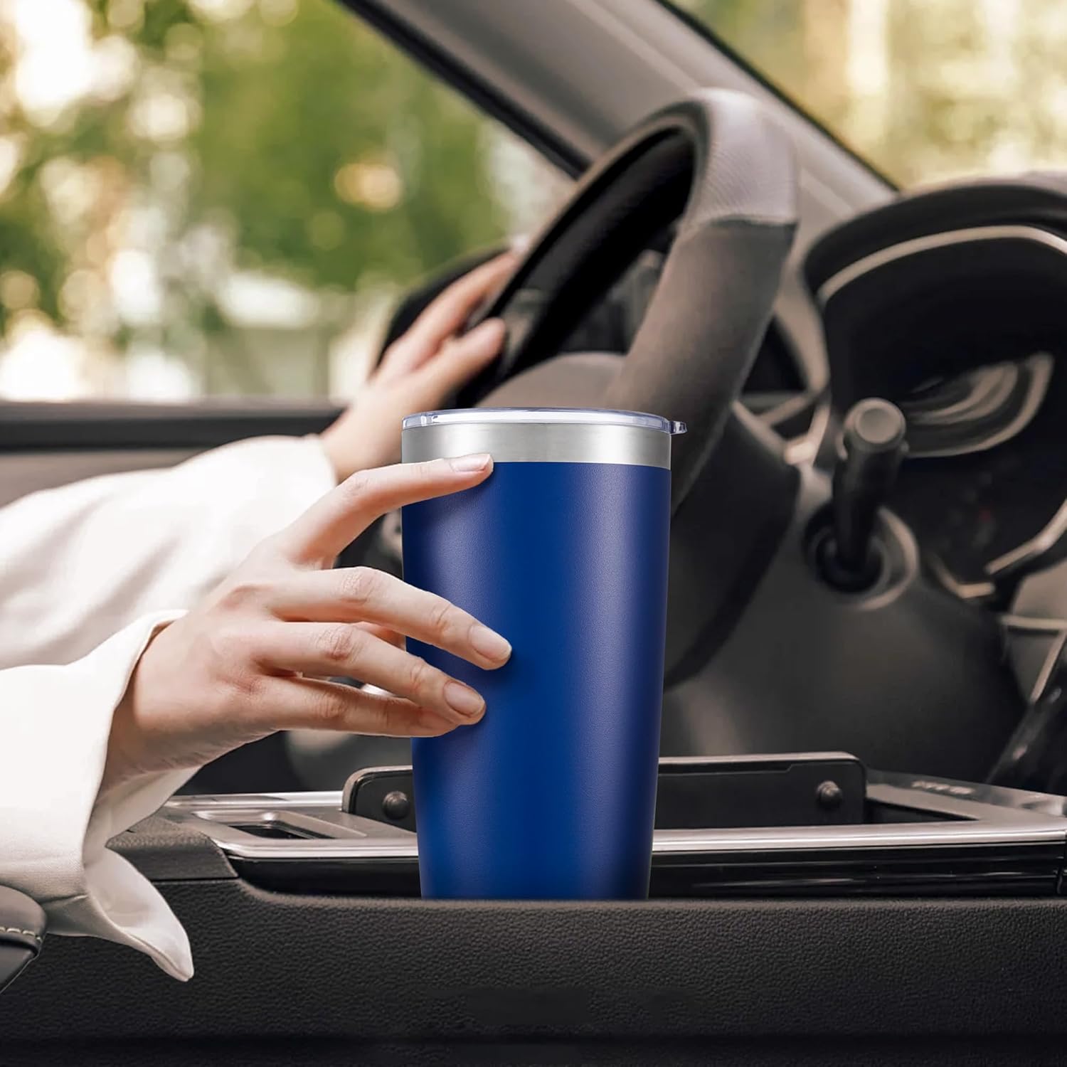 20 oz Tumbler with Lid Stainless Steel Insulated Tumblers Bulk Double Wall Vacuum Cups Powder Coated Travel Mug Keep Drinks Cold and Hot, Blue, 12 Pack - Image 5