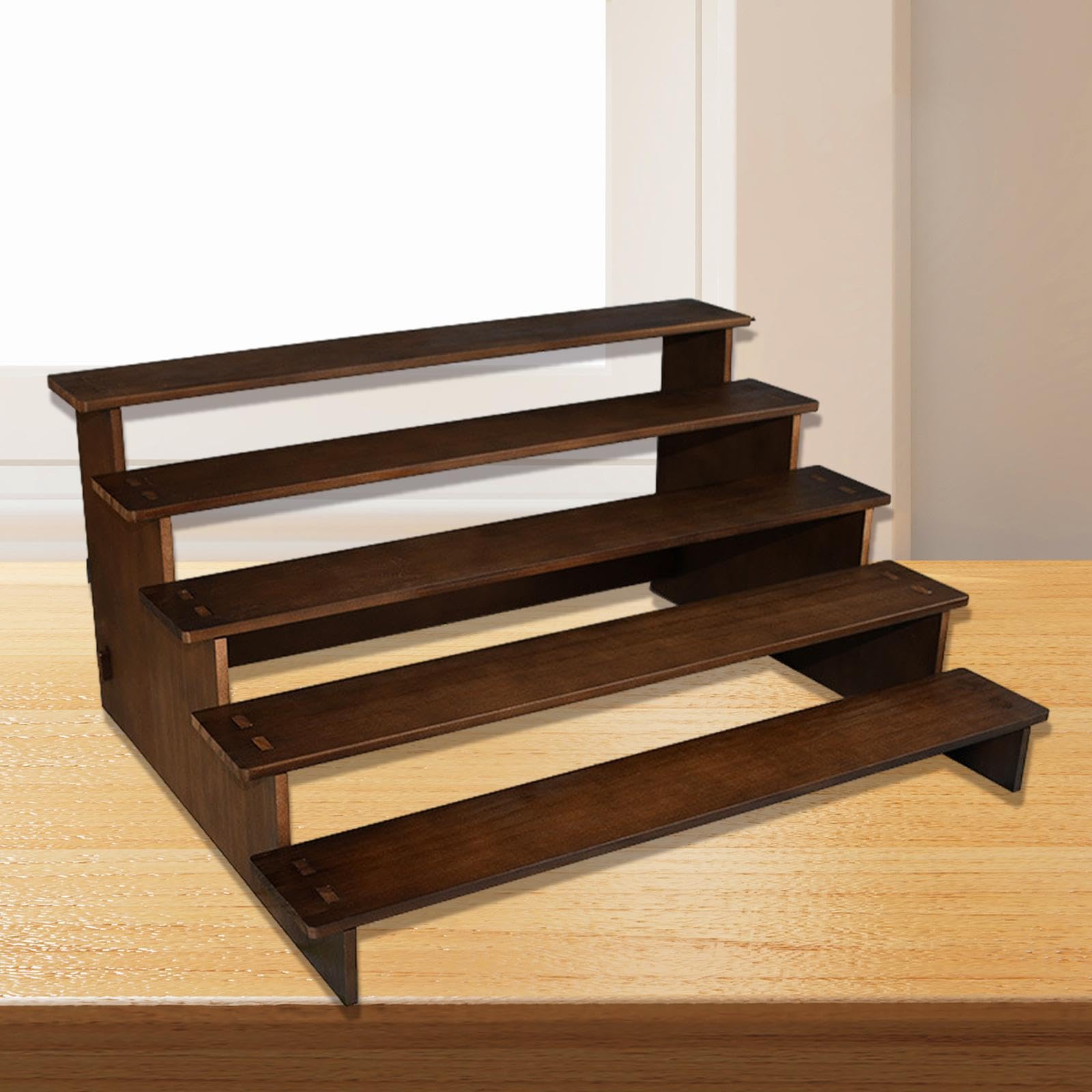 Präsentationsständer Aus Holz, Ständer Zur Warenpräsentation, Tischaufsteller für Gegenstände, Schmuckhalter, für Bastelarbeiten, 5 Lagen 50cm