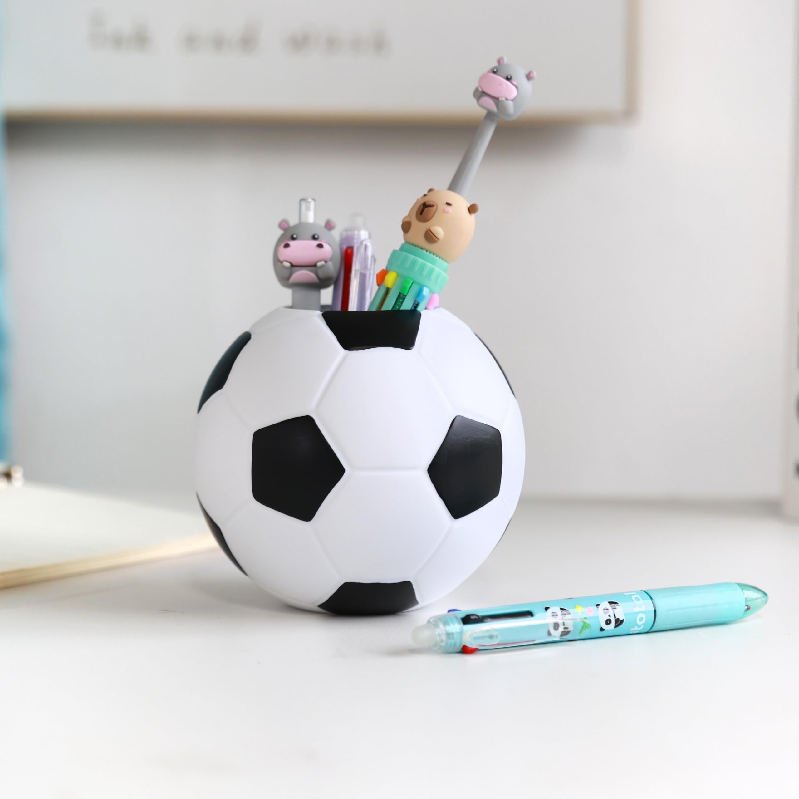 I-TOTAL - 3D Pen Holder - Kawaii Style Desk Organizer for Pens and Accessories, Gift Idea (FOOTBALL) - Image 3