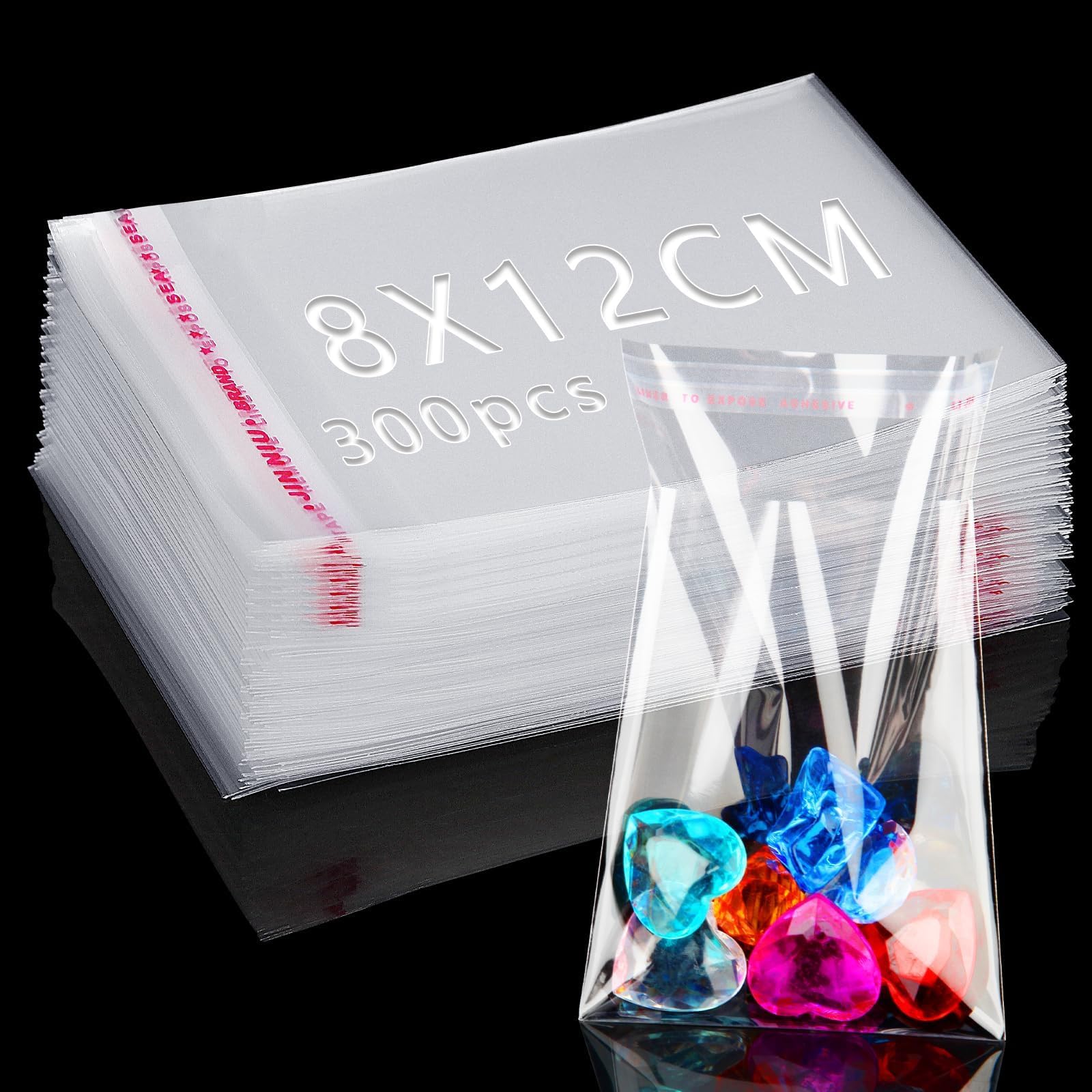 Finest Folia PP Flachbeutel 100 Stück – 30,5x22,5 Cm, Transparent Mit Klebeverschluss & Luftloch