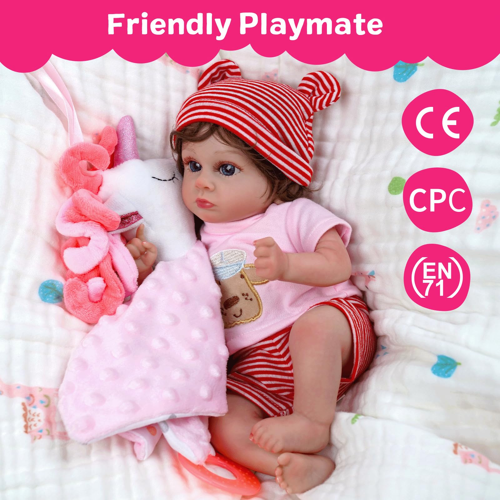 BABESIDE Reborn Baby Dolls - 12-Inch Soft Body Realistic-Newborn Baby Doll Full Vinyl Body Poseable Real Life Baby Dolls Girl with Toy Accessories Gift Set for Kids Age 3+