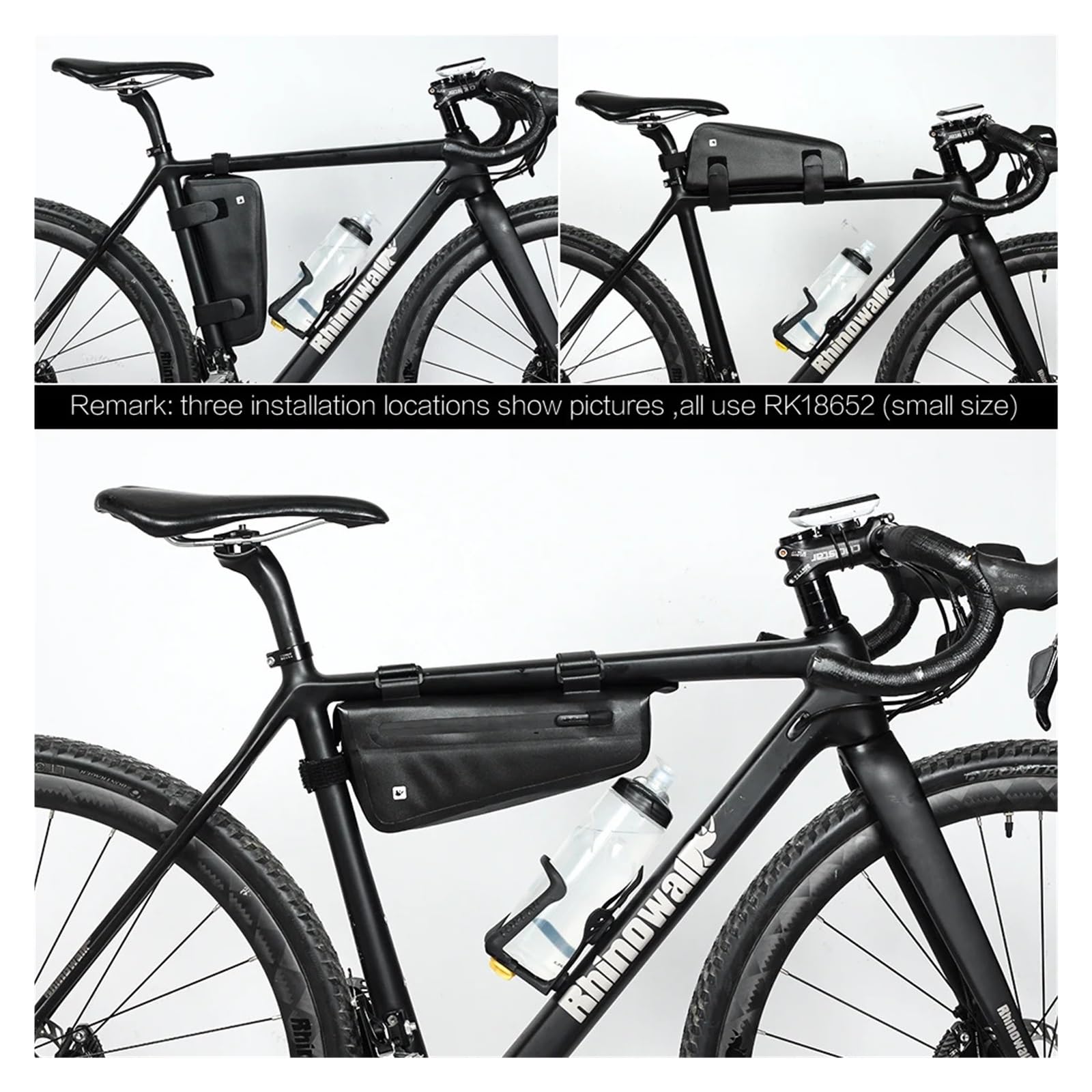1 bolsa impermeable for tubo de marco frontal triangular de bicicleta.