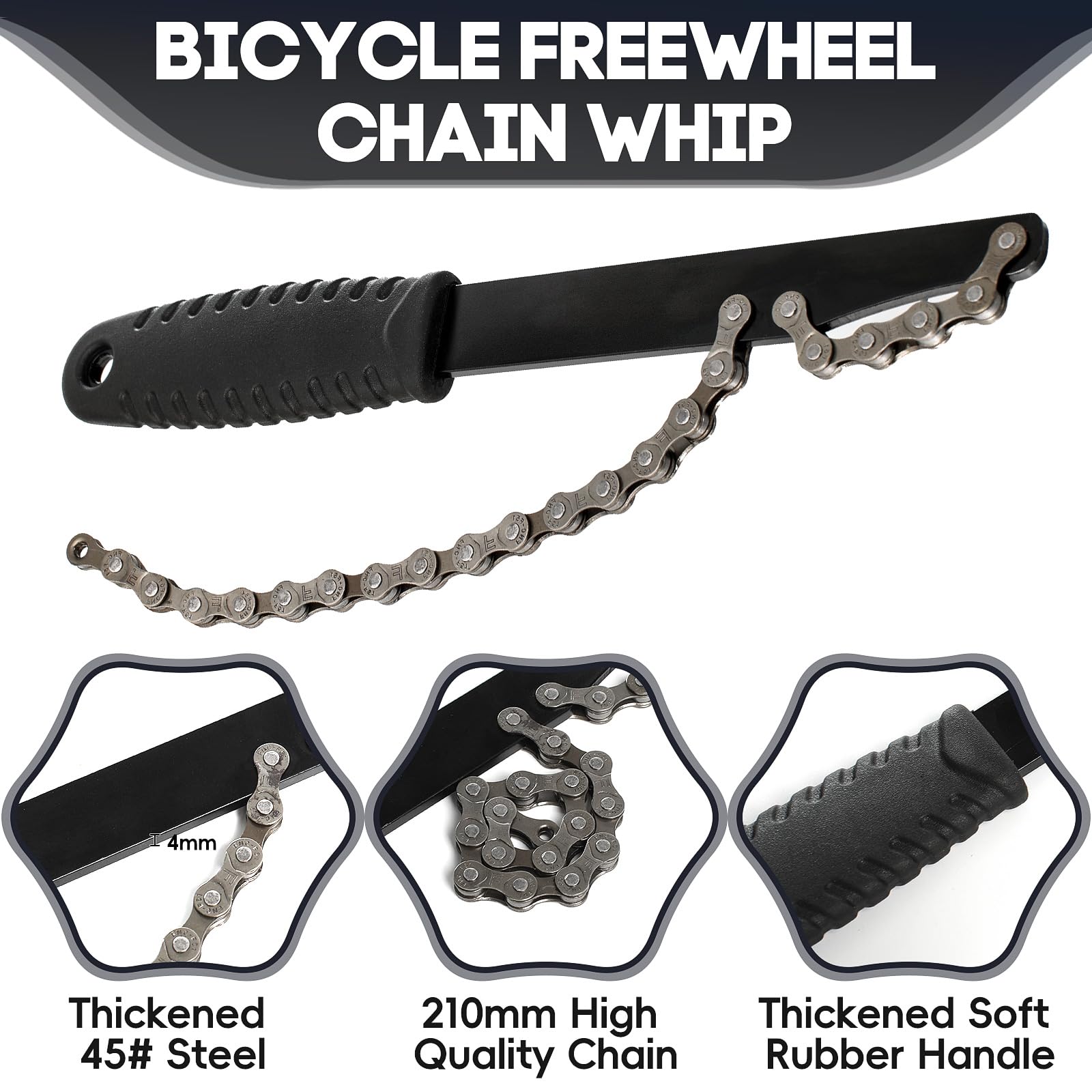 Kit Chiave A Frusta E Estrattore Per Bici - 3 Pezzi Per Manutenzione Catena E Pignoni - Foto 12