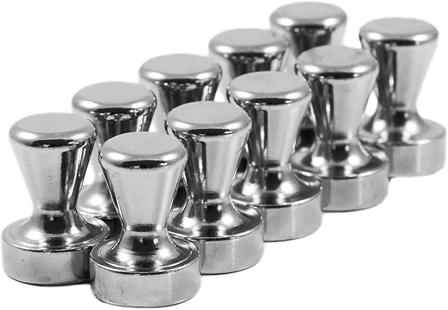 Magnetastico | 10 extra strong & large steel cone magnets with neodymium N42 magnet | 15x21 mm | Magnetic map pins, push-pins, office magnets | For offices, maps, whiteboards, fridge & magnetic boards