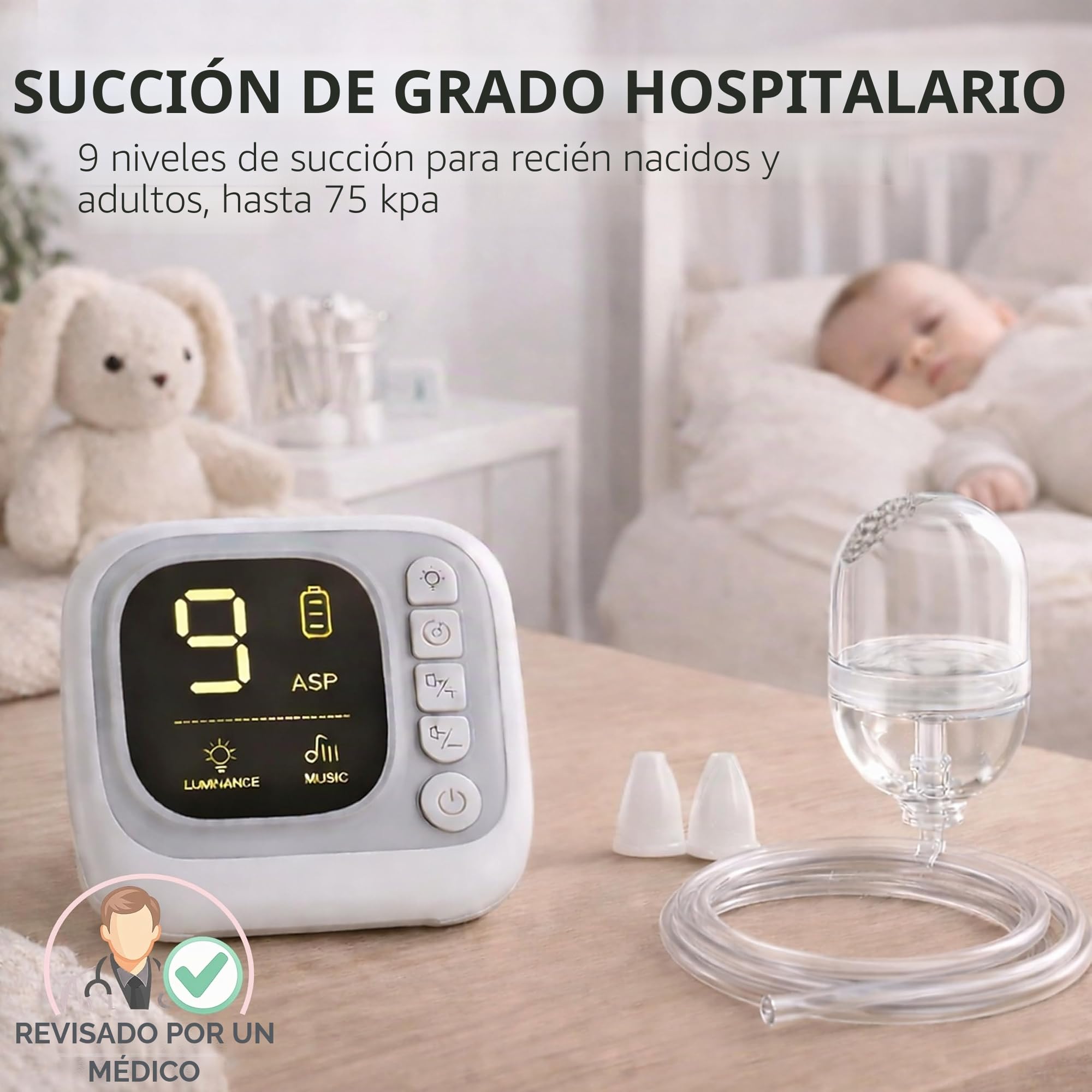 Aspirador nasal eléctrico para bebés, succionador nasal para bebés recién nacidos, aspirador nasal eléctrico para recién nacidos, niños pequeños y adultos, limpiador de moco y desbloqueador