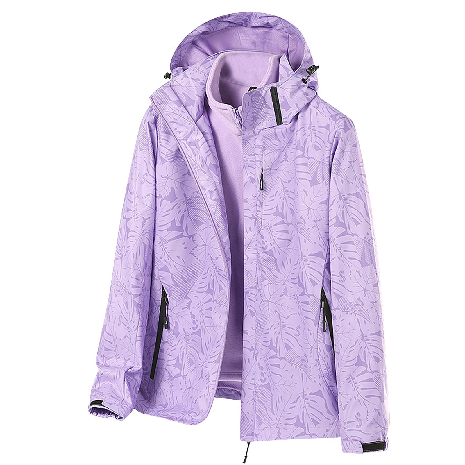 Chaqueta softshell para hombre y mujer, impermeable y resistente al viento, chaqueta doble 2 en 1, chaqueta de entretiempo para otoño e invierno, chaqueta impermeable con capucha, impermeable y