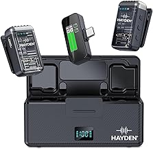 hayden HY-MIC2 Wireless Vlogging Mic Type-C | Collar Clip-On Wireless Mic for YouTube, iPhone & Android | Noise Cancellation Microphone for Vlogs, Singing, Video Recording, Podcast, Live Streaming