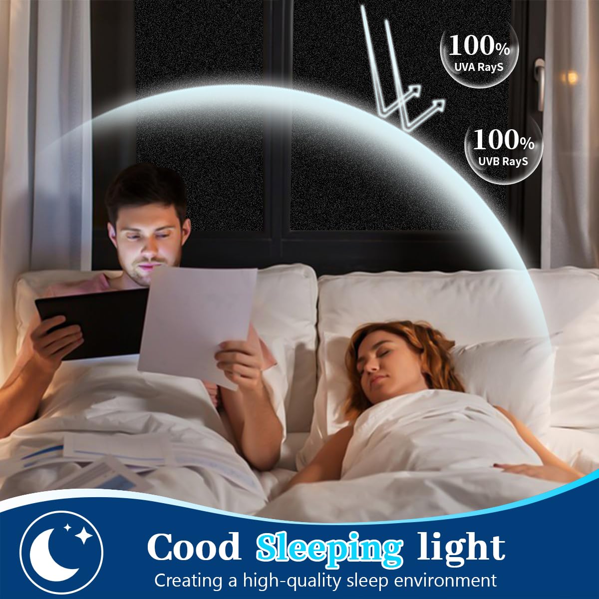 Zindoo Blackout Window Film Privacy, Black Frosted Privacy Film for Glass Windows Window Blackout Material Film - Image 2