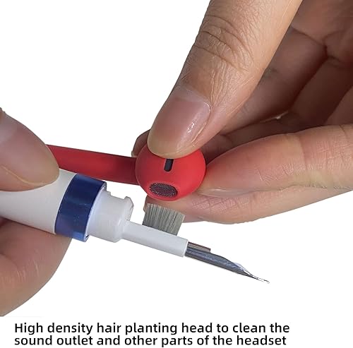 Miniatura 7 de Wanther Kit limpiador 4 en 1 para AirPods y auriculares, cepillo suave, esponja flocada, punta de bolígrafo de metal, compatible con AirPods Pro 1