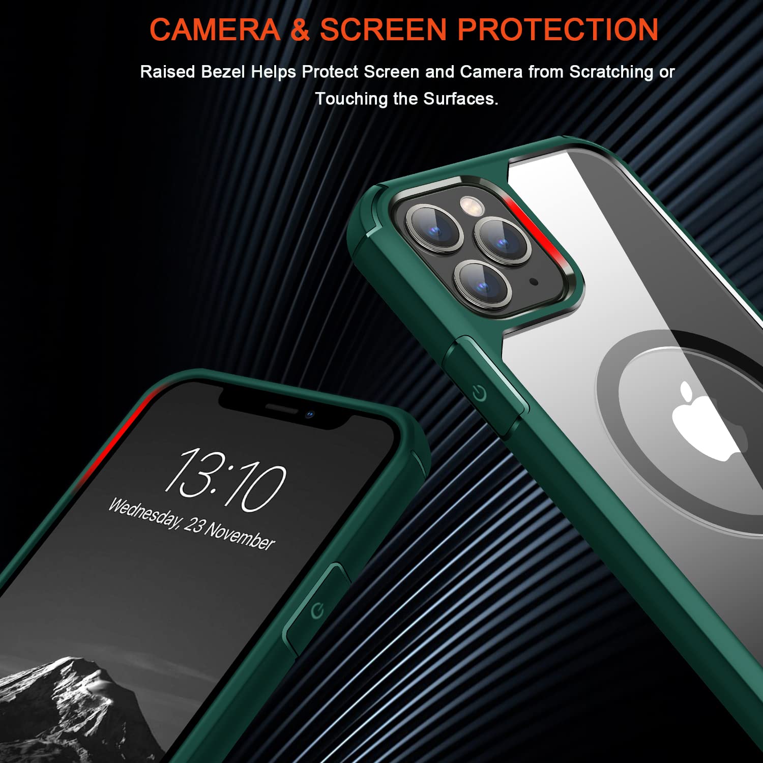 TENDLIN Cover Magnetica Per IPhone 11 Pro Trasparente Antiurdo [Compatibile MagSafe] - Verde - 3