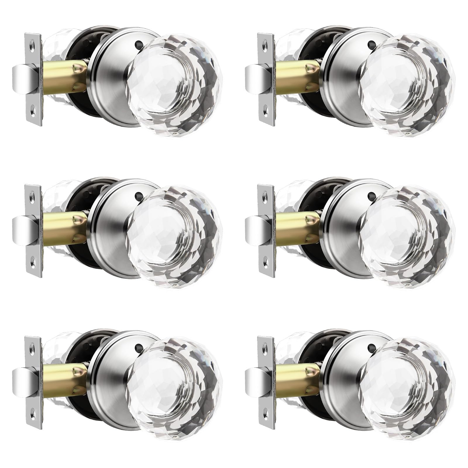 Elegant Black Crystal Door Knobs - 5 Pack -17