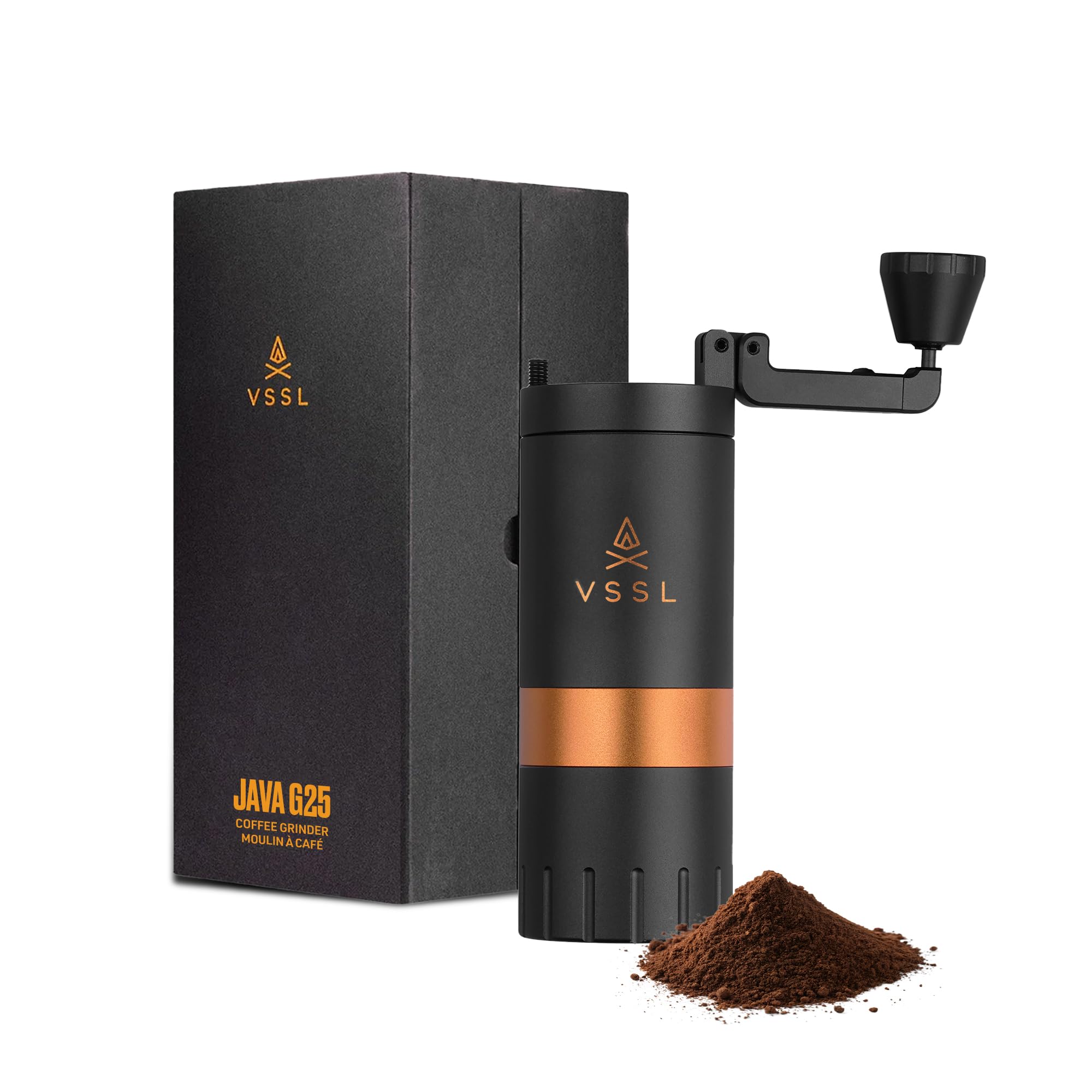 - Java G25 Manual Coffee Grinder | Coffee for Camping | Bean Grinder | Travel Pour Over | Stainless Steel Conical Burr | ~ 25 Gram Capacity | Extendable Grind Handle | 50 Grind Settings | Carbon