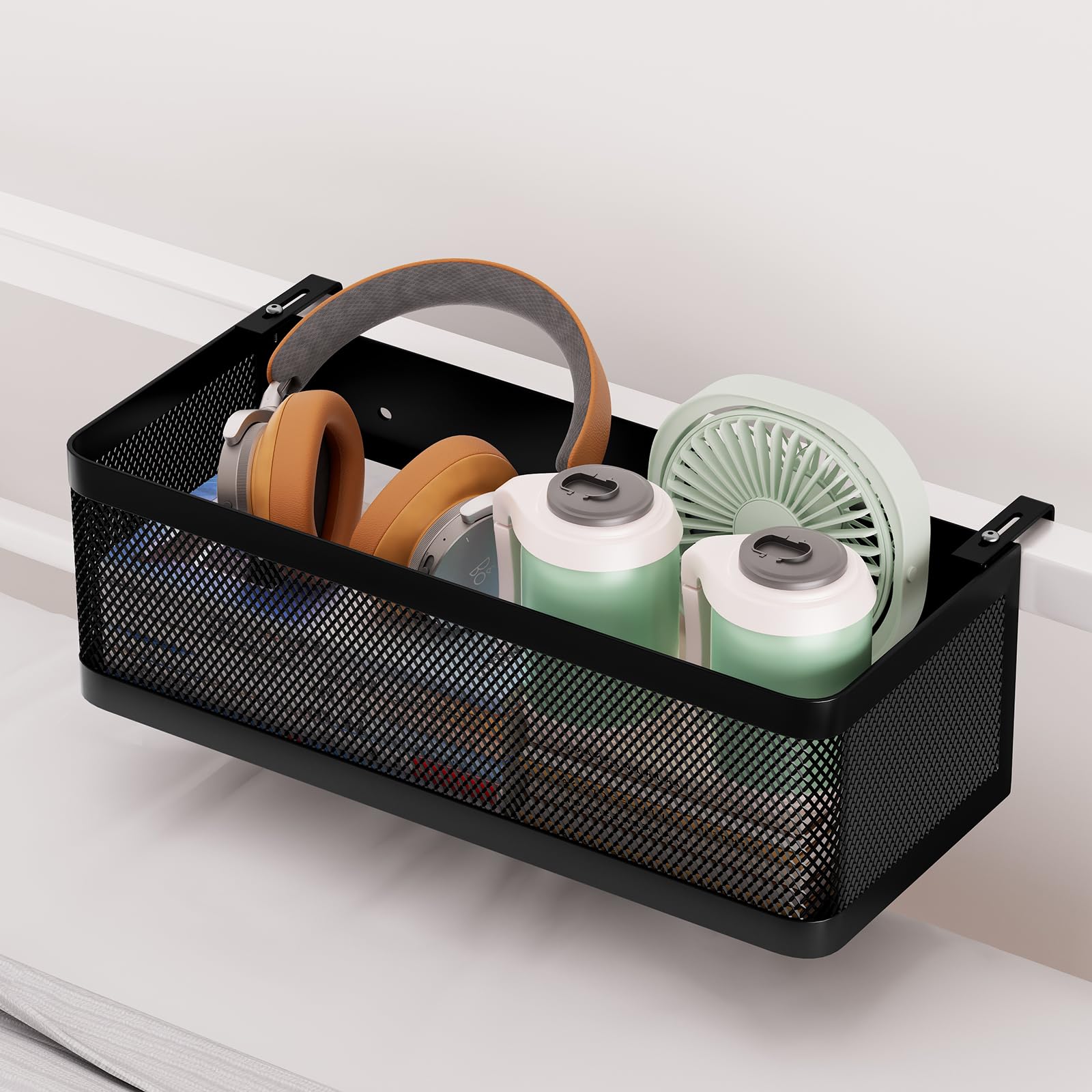 WOCUBEHOME Bedside Caddy Shelf for Bunk Bed & Dorm, Adjustable Bunk Bed Caddy Holder for Top Bunk, Rails, Cribs, Bedside Shelf Organizer for Phone/