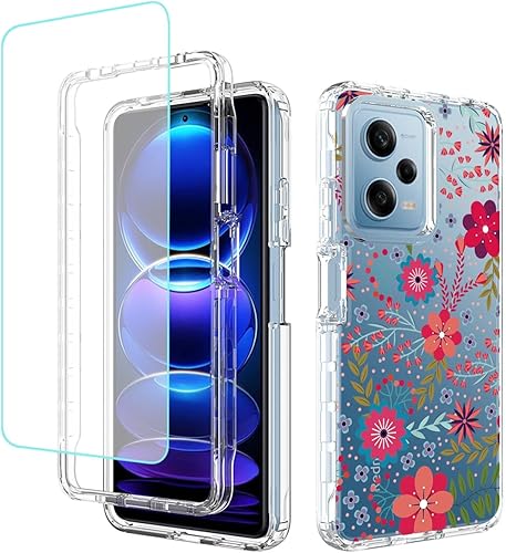 Miniatura 1 de Funda para Redmi Note 12 Pro CasePoco X5 Pro 5G 22101320 con protector de pantalla de vidrio templado, cubierta protectora de cuerpo completo