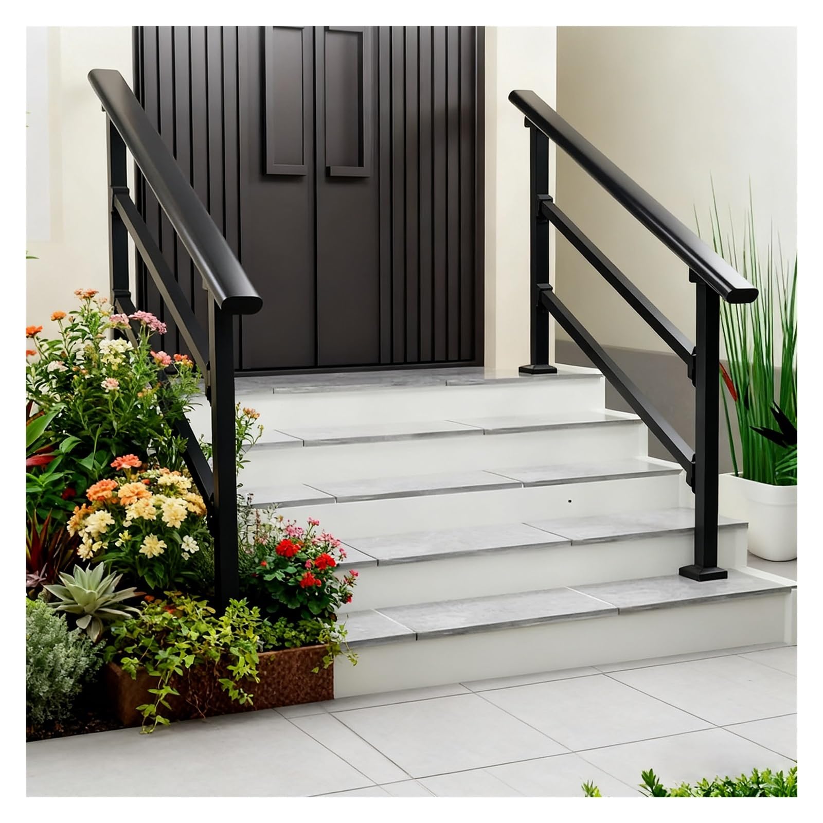 Rambarde d'escalier extérieure de 90 cm en acier galvanisé haute finition extérieure