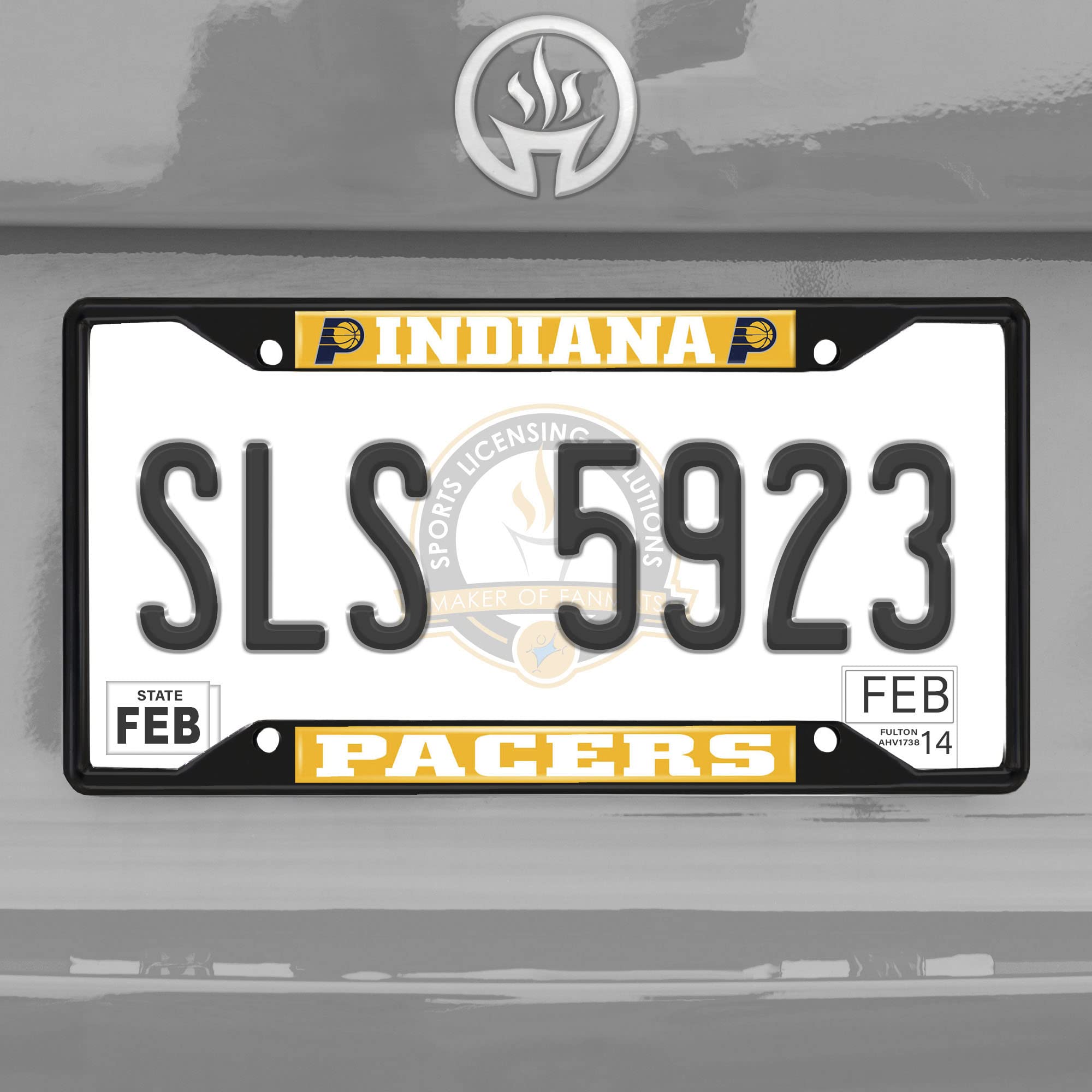 FANMATS 31332 Indiana Pacers Metal License Plate Frame Black Finish