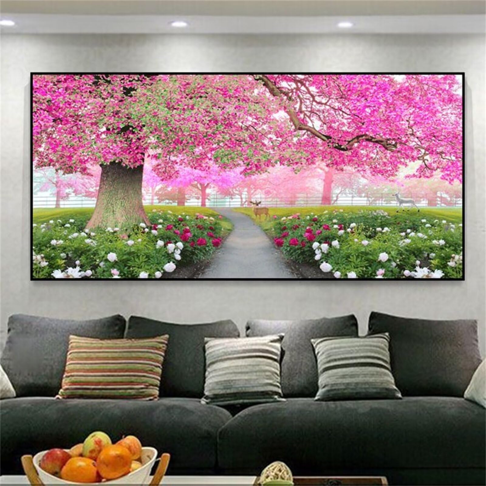 5D Diamond Painting Enfant et Adulte : Toile Premium de Broderie Diamant Cerisier 50x100 cm
