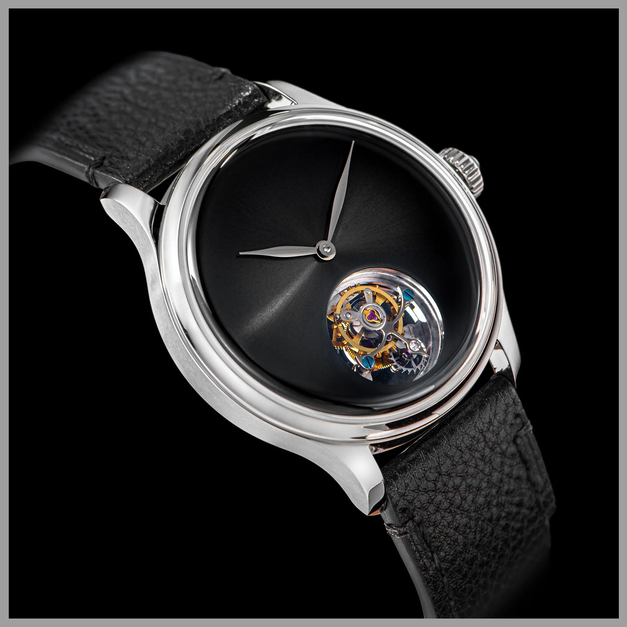 S454.SK.K Tourbillon Master ST8000 Uhrwerk Saphirglas Herren Mechanische Uhr 1963, silber, Armband