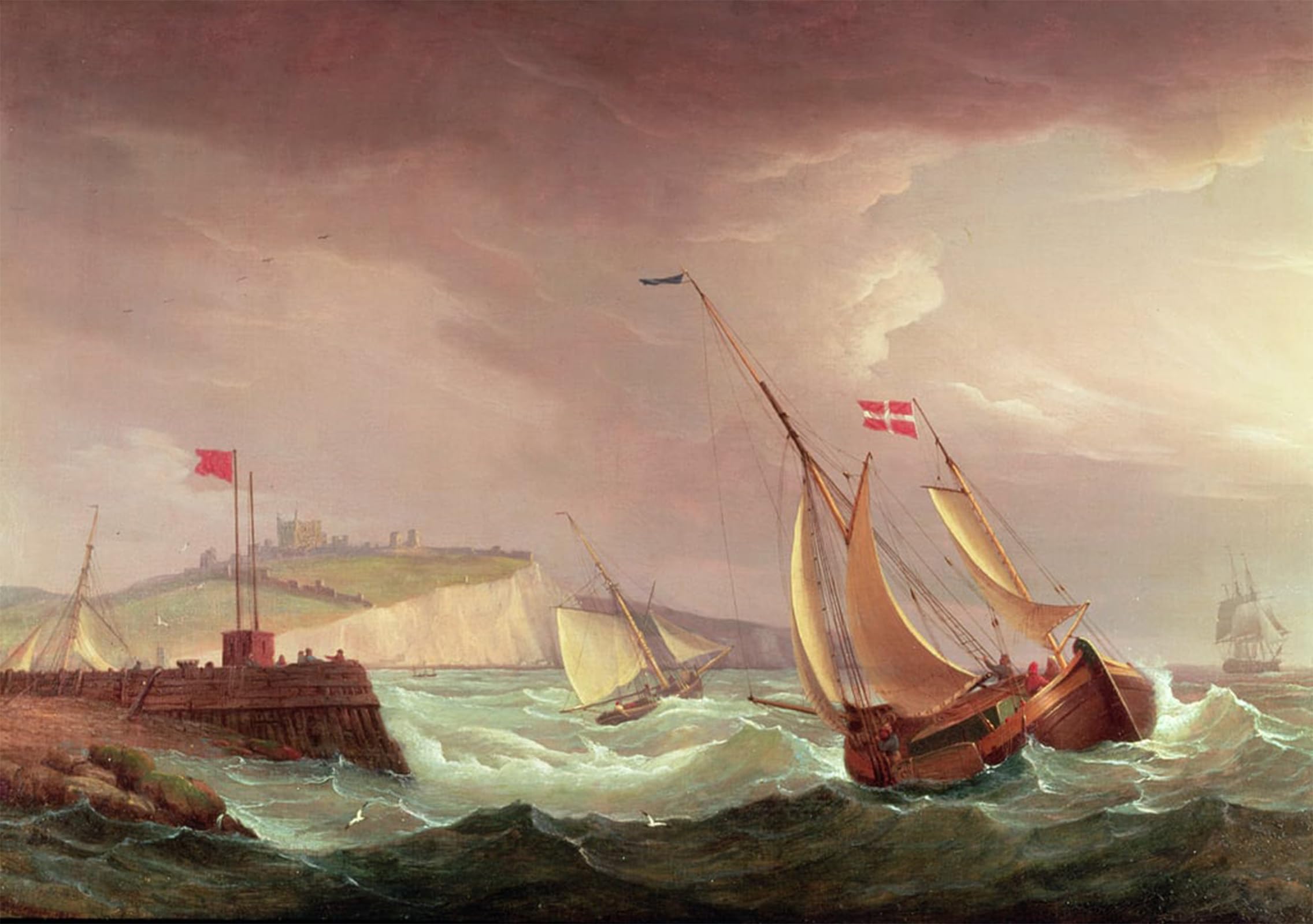 POSTERIIk Vintage Print Pop Art Landscape Artwork Shipping off Dover by Whitcombe Art Prints for Office Home Decor 60x90cm